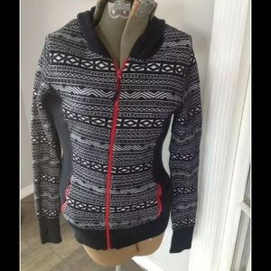 SKRY BLACK NAVAJO SWEATER HOODIE WOMANS M